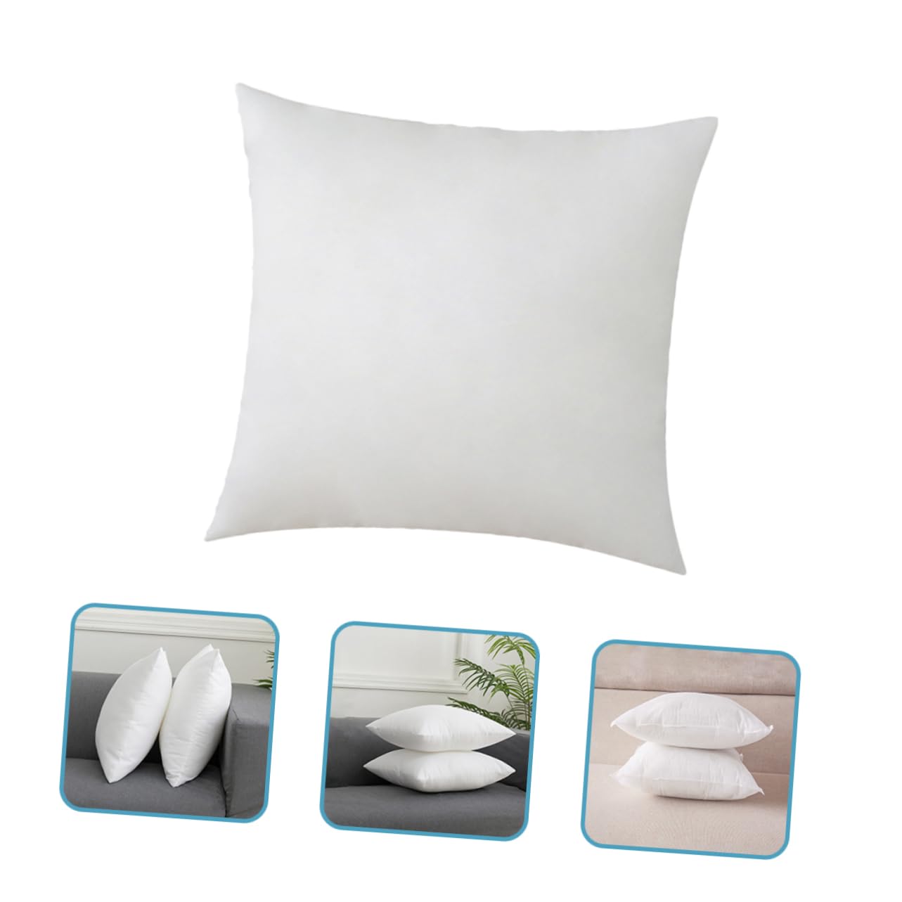 Lot de 2 Garnissages de Coussins Décoratifs Rectangulaires en Coton PP, Tissu Non Tissé, pour Canapé et Maison, Blanc