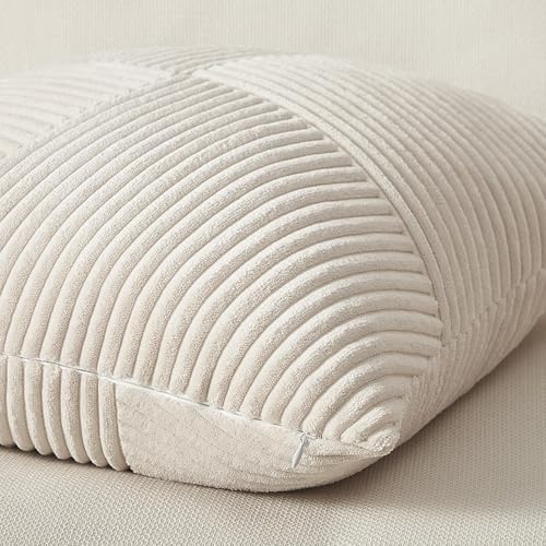 Topfinel KD195CREAM1-1818-2 Cream White Decorative Neutral Throw Pillow Covers 18X18 Inch thumb #1