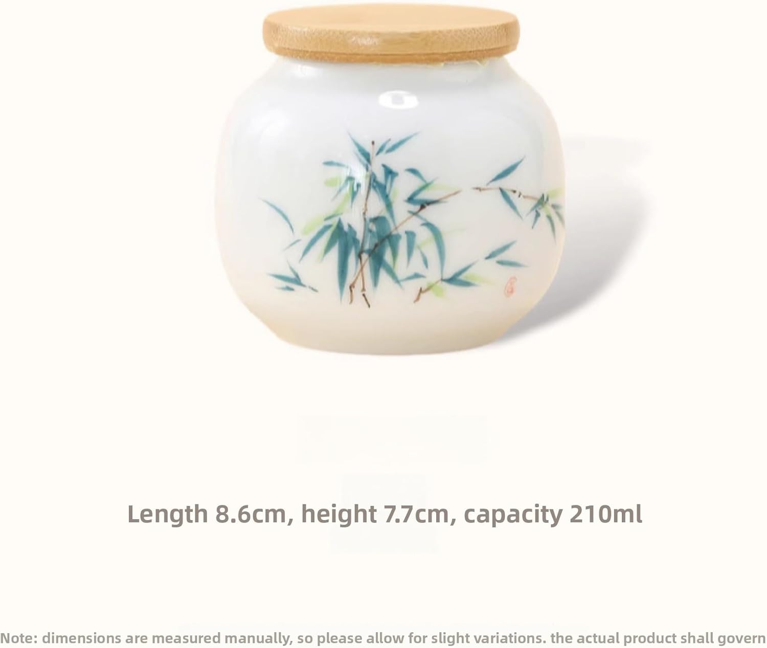 Hand-drawn Ceramics Tea Caddy, 210ml 7.1oz, Chinese Kung Fu Tea Set Ceramic Jar