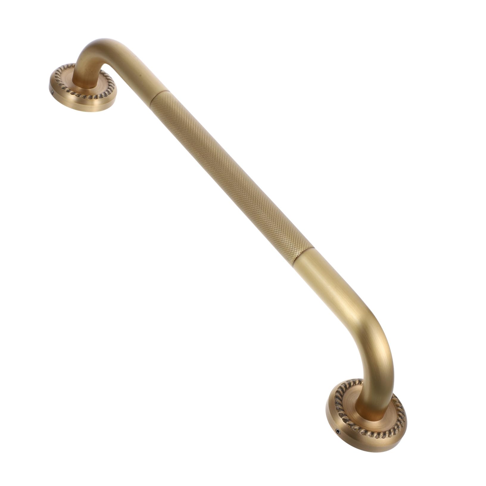 Barra de apoyo para baño antideslizante de cobre dorado elegante para pared
