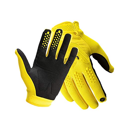 LIANYG Guantes de ciclismo Guantes de motocicleta Guantes de motocross de dedo completo Guantes de motocross Motocicleta Riding Moto Racing MTB Hombres Mujeres Guantes de bicicleta (Color: Amarillo,