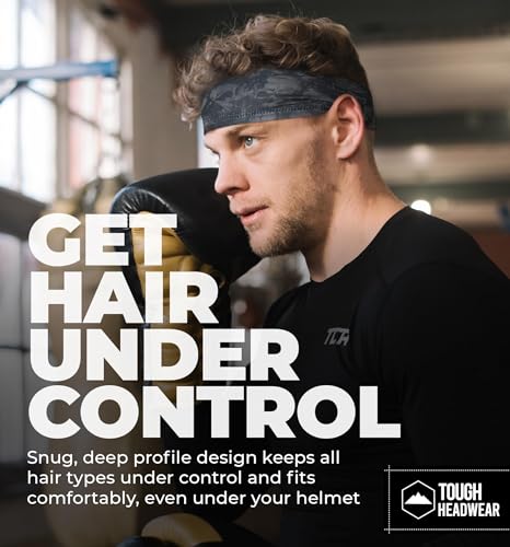 Image of Tough Headwear Tough Outfitters Headband for Men - Mens Headbands - Working Out Sports Performance Head Bands - Athletic Cycling Running Sweat Band, Football Headbands - Sweat Bands Men /Women