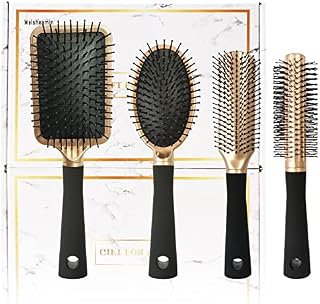 4 Pcs Hair Brush Set,Professional Styling Hair Brush for Men Women ,Flexible Soft Pin Bristles for Long Thick Curly Wavy Dry Damaged Hair