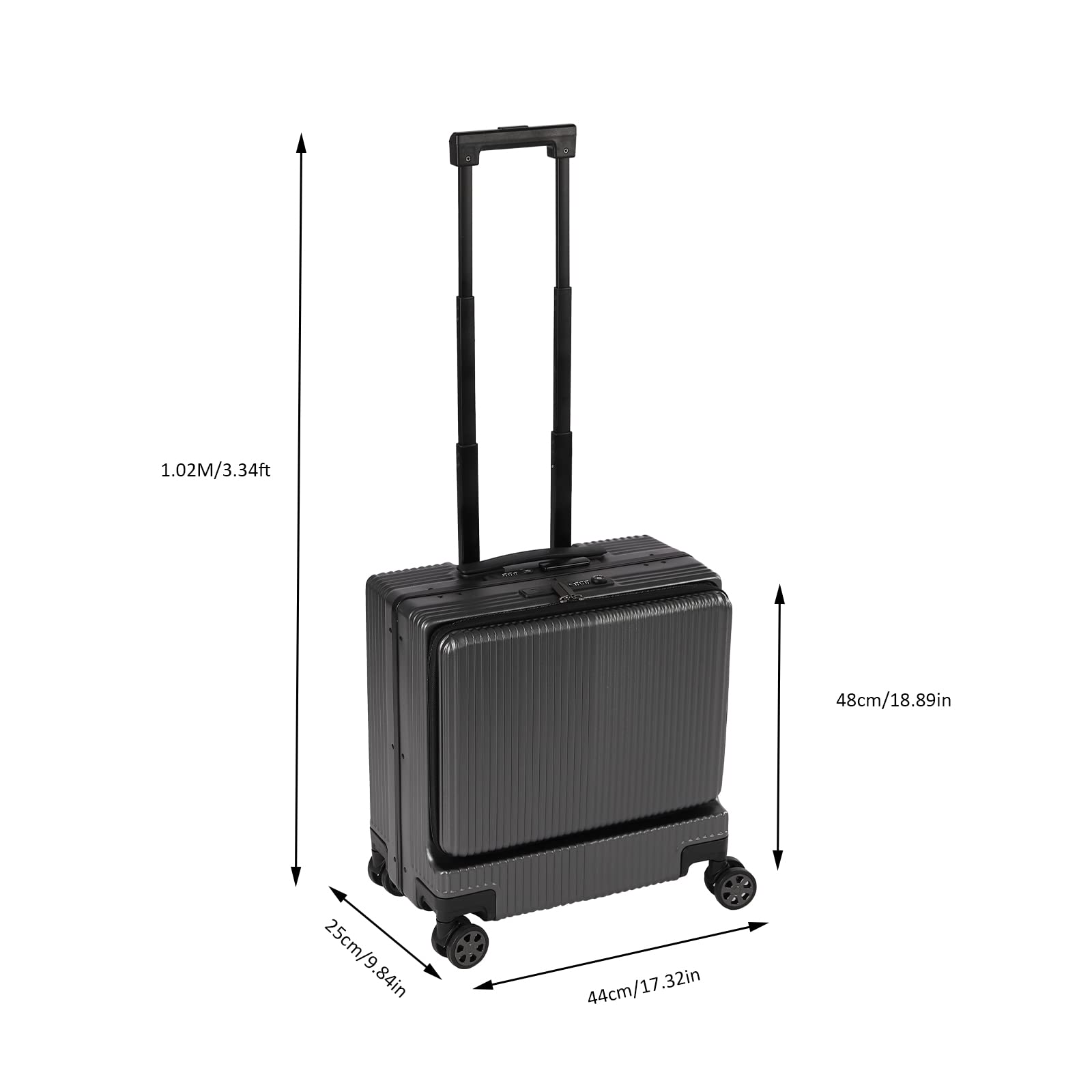 45.7 cm bagaż podręczny port ładowania USB 360-stopniowe kółka obrotowe przednia kieszeń na laptopa biznesowa teczka podróżna