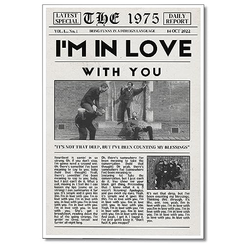 XMJJQQ Vintage The 1975 Canvas Wall Art Healy Music Being Funny in a Foreign Language Poster For...