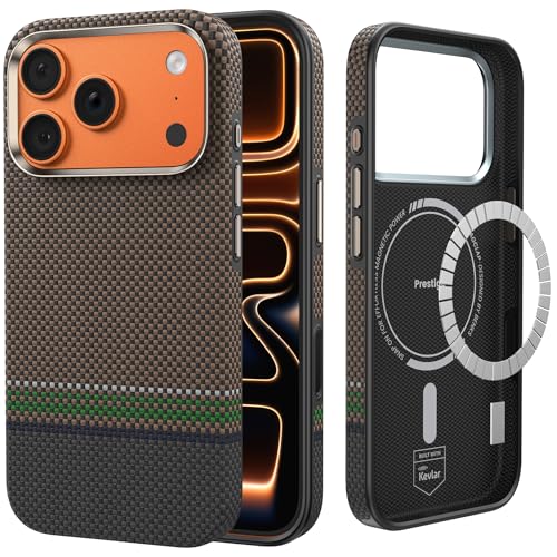 BENKS ArmorPro Prestige Cover per iPhone 17 Pro Custodia per Controllo della Fotocamera, Compatibile con MagSafe, Protezione Antiurto di livello Militare, Kevlar 600D+1500D Fibra Aramidica e TPU