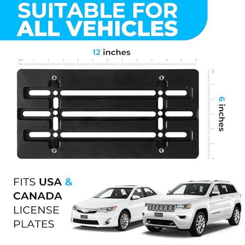 Soporte matrícula delantera universal y juego de 6 tornillos de seguridad TrunkNets para coche 3