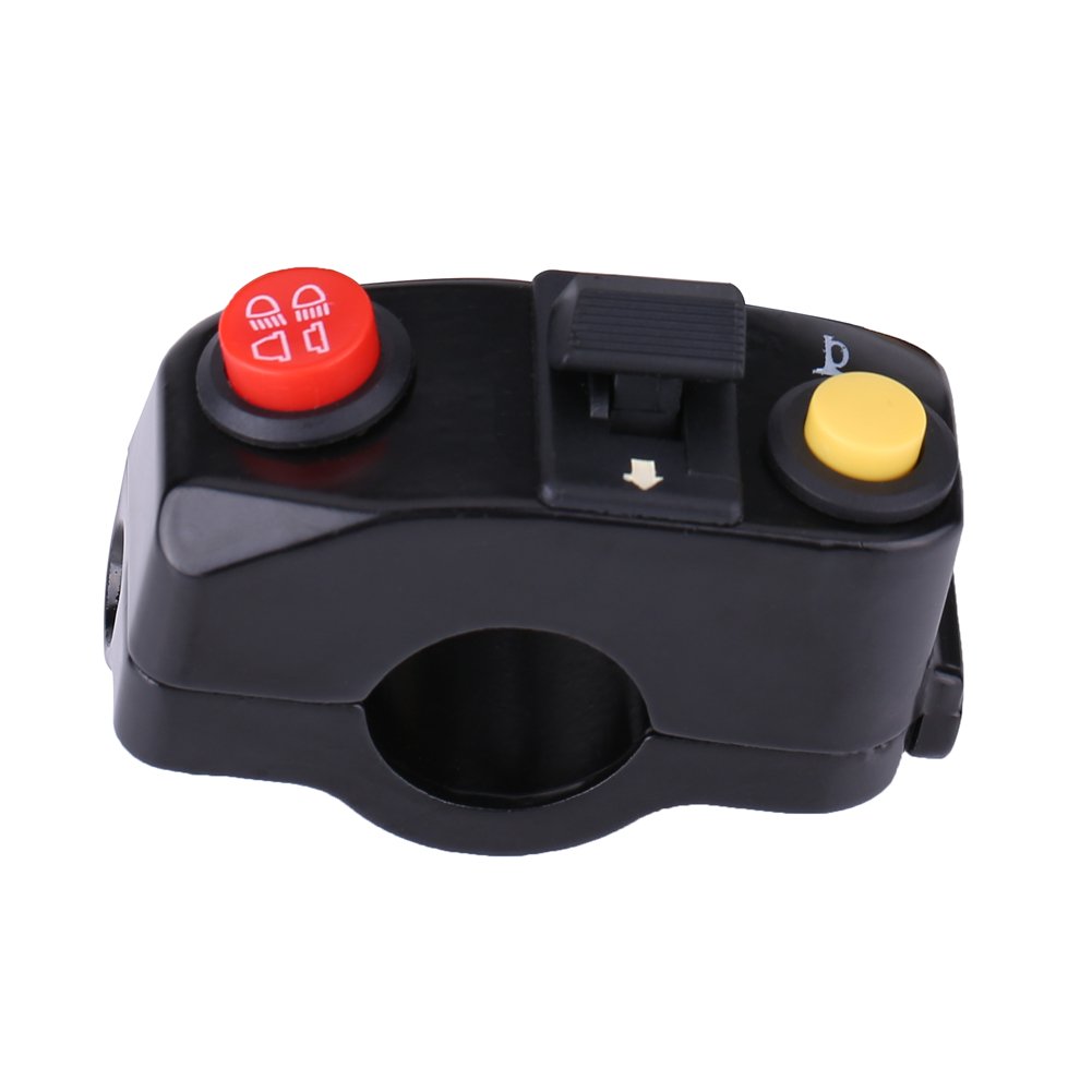 Interruttori Manubrio Moto 7/8'' (22mm) - Kit Multifunzione Con Frecce, Clacson E Luci, Nero, Universale Per Moto E Scooter - 2
