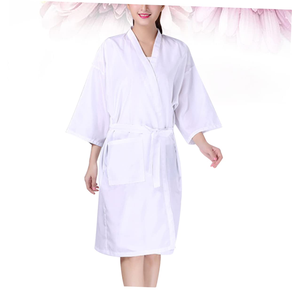 minkissy 1 Pc Camisón Kimono Vestido Delantal De Corte De Pelo Capa De Peluqueria Corte De Pelo Albornoces De Hotel para Mujer Seguridad Bata Perder Servicio Al Cliente Proteccion