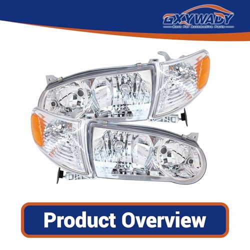 GXYWADY Headlights Assembly Replacement for 2001 2002 Corolla w/Corner Signal Lamp Headlamp Left and Right Side by GXYWADY - Image 4
