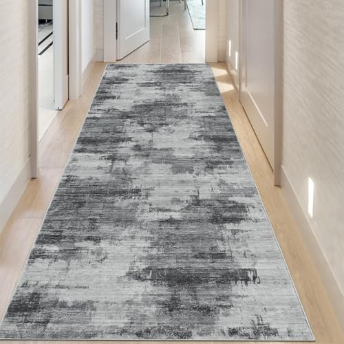 Alfombra pasillo larga 80x300 alfombra cocina lavable antideslizante dormitorio gris 7