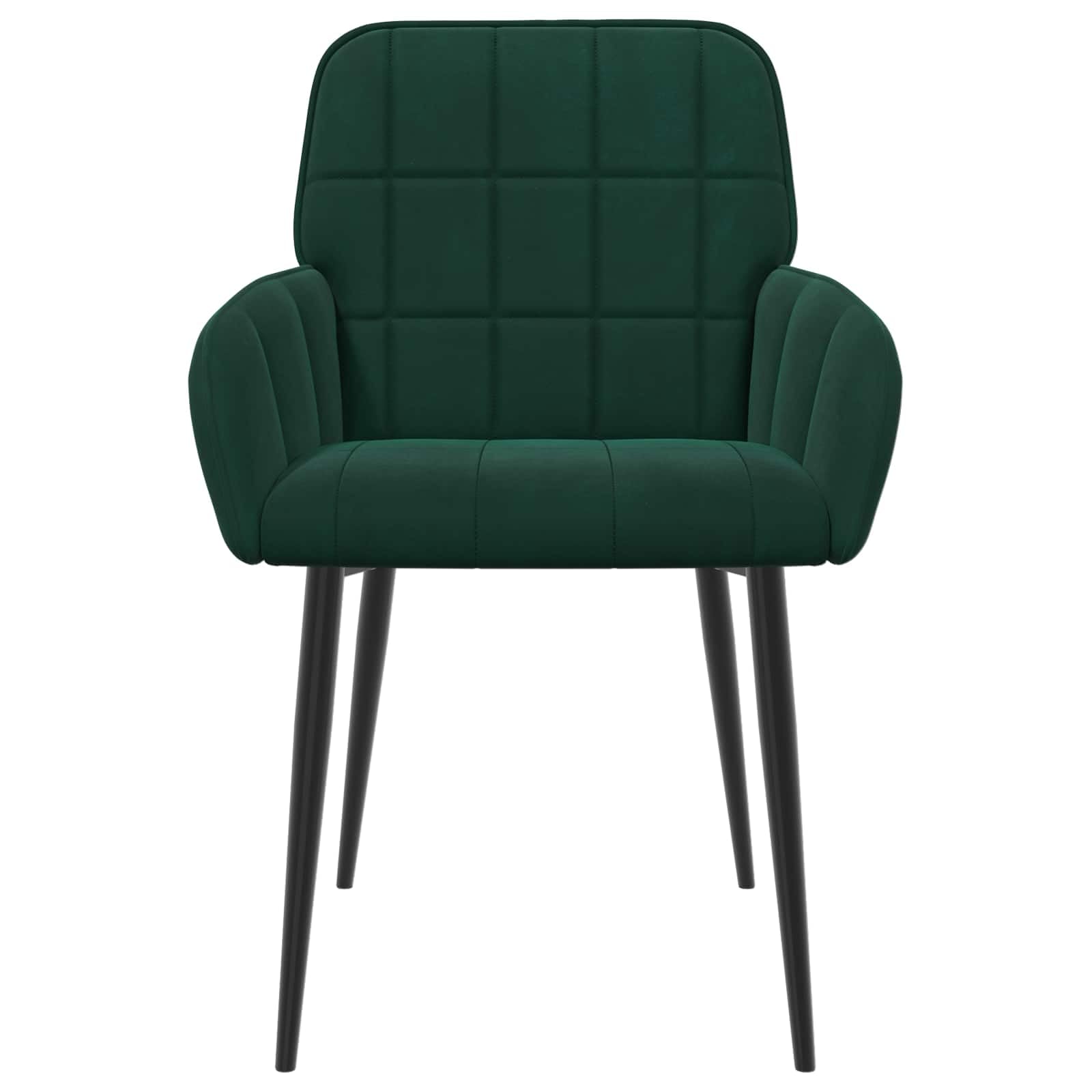 6 sedie da pranzo in velluto verde scuro, 57 x 50 x 85 cm, sedia imbottita con braccioli, ergonomiche, salvaspazio, per sala da pranzo, cucina, soggiorno, ristorante, caffetteria