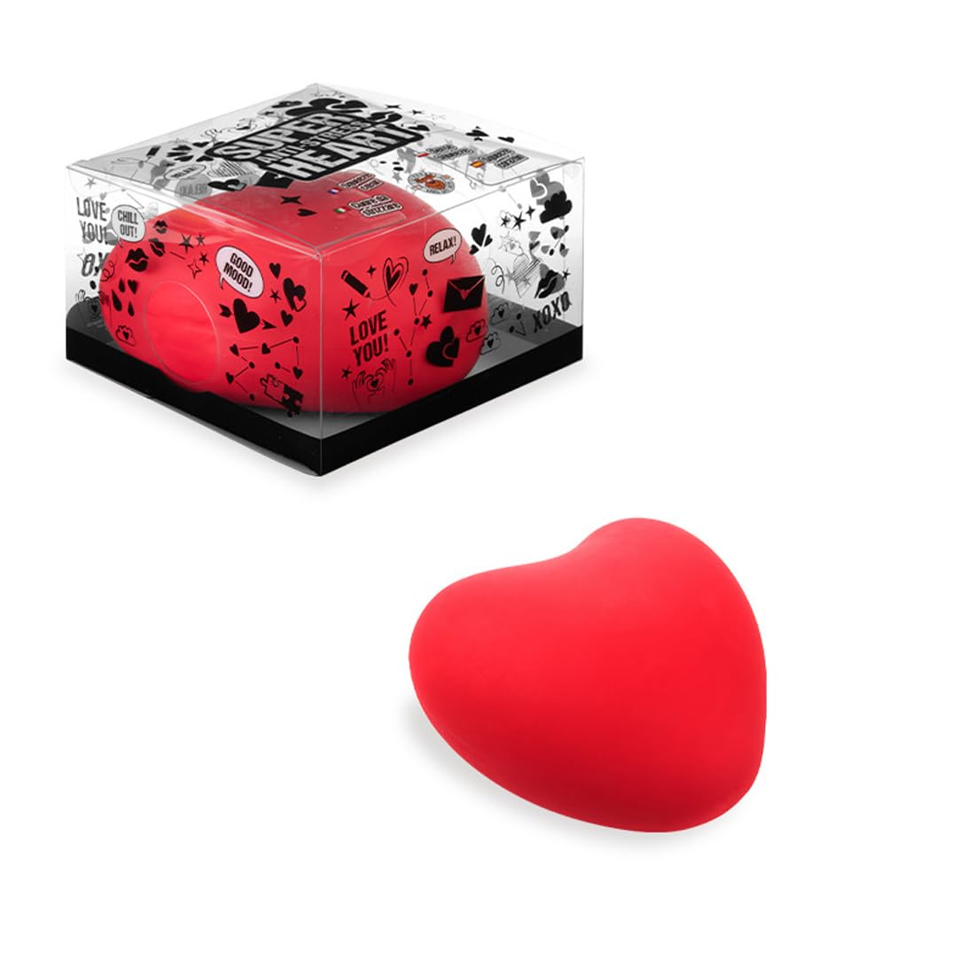 TRENDHAUS 967930 XXL Anti-Stress Squeeze Super Heart, Approx. 15 x 13.5 x 8 cm, Squishy Heart Shape Stress Ball for Children and Adults