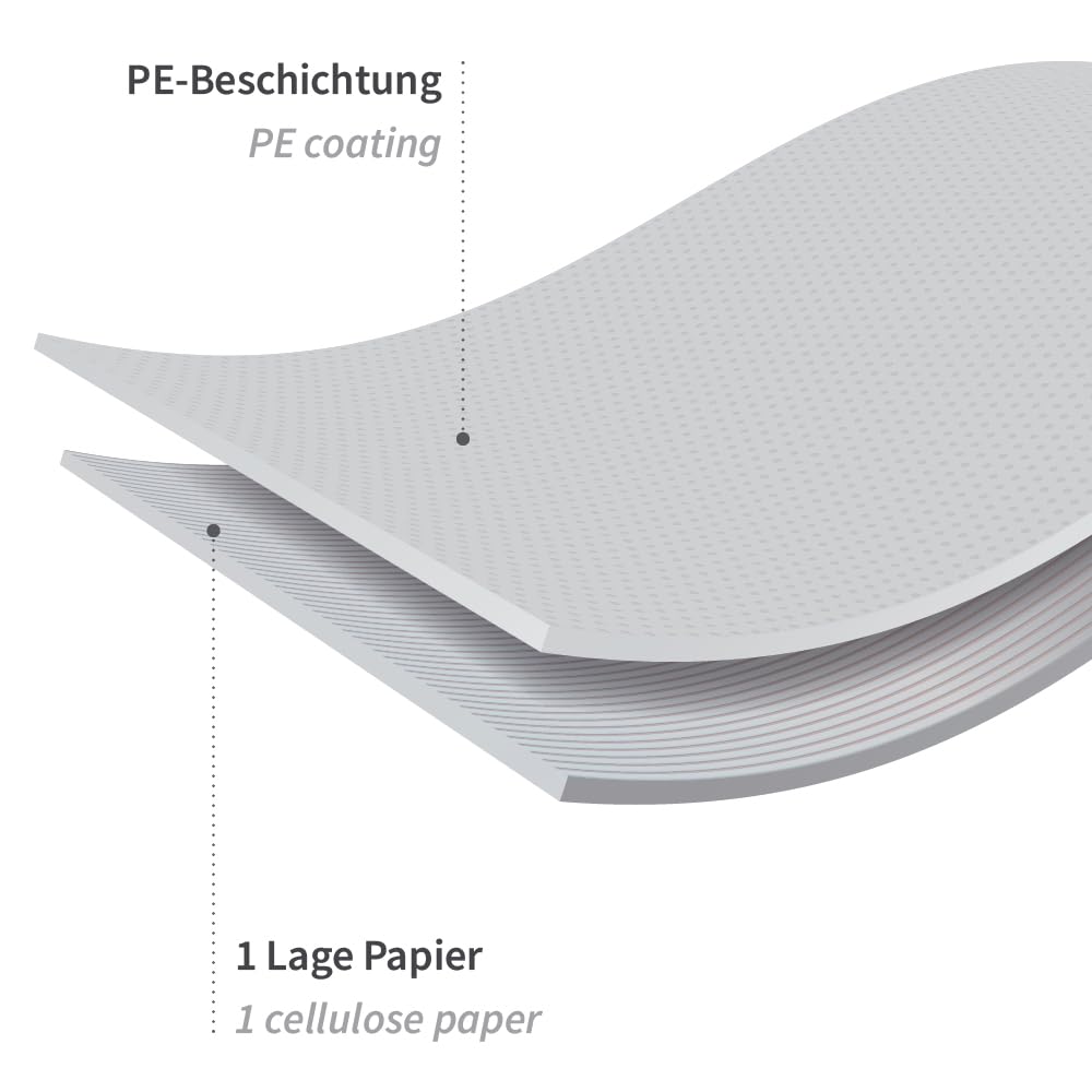 FRANZ MENSCH Hygostar Lätzchen, mit Klebestreifen | aus Papier, mit PE-Beschichtung, in weiß, 500 Stück, 45 x 33 cm, Einweg-Lätzchen, für Erwachsene, Senioren & Kinder