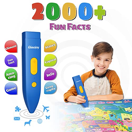 Qiaojoy V3 Bilingual Map Toy Interactive Talking USA I-Poster Electronic United States Map for Kids Learning, Recordable… - Image 3