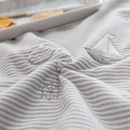 Hayisugal Kuscheldecke Baby 100% Baumwolle Sommerdecke zweiseitig Kinder Tagesdecke Schlafdecke Bettüberwurf Überwurf Decke Baumwolldecke Bunte Decke Kinder Bettdecke, Segeln, 120 x 150cm - Image 7