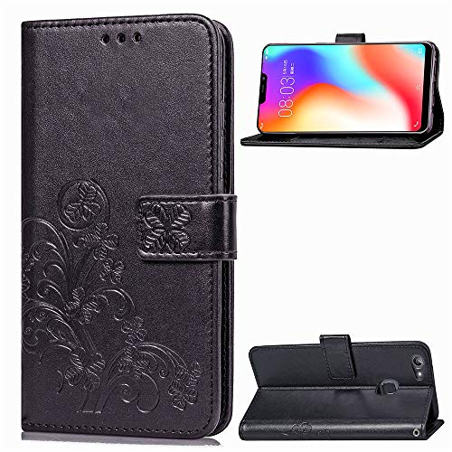 anzeal Vivo Y83 Leather Case, Wallet Case for Vivo Y83,PU Wallet Phone Case [Card Holder] Magnetic Closure Protective Cover for Vivo Y83 Black