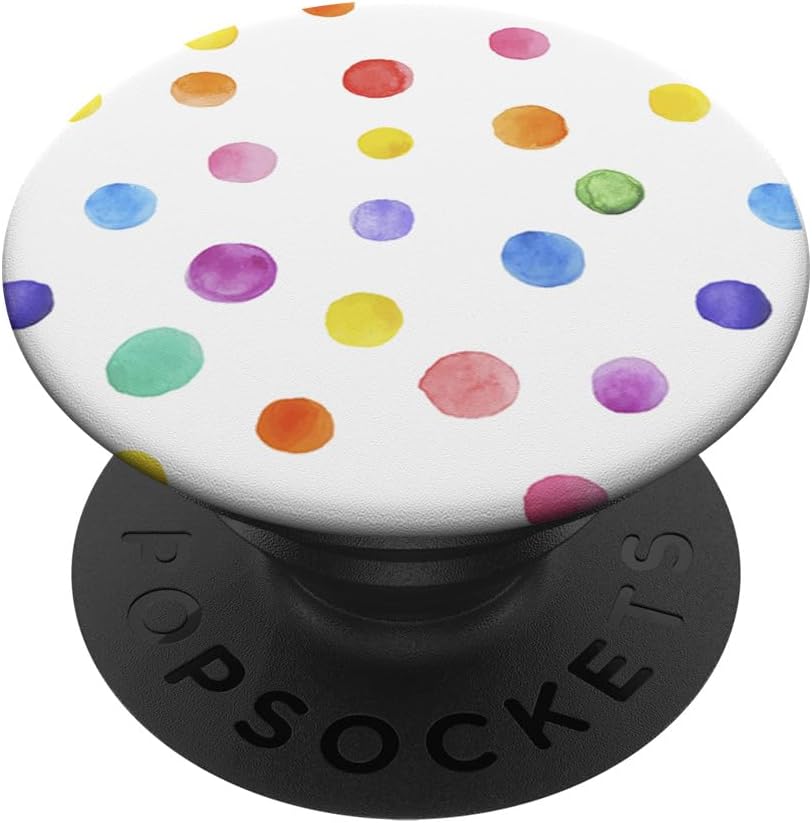 Cute Watercolor Polka Dot Patterns Colorful Design on White PopSockets PopWallet for MagSafe
