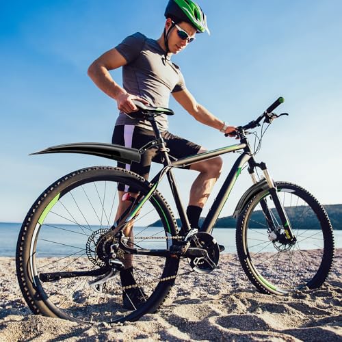 Cooryda Bike Fender Set, Guardabarros Ajustables, Delantero y Trasero, Liberación Rápida, Ensanchado y Engrosado para Bicicleta Montaña y Ciudad 20-26 Pulgadas miniatura 7