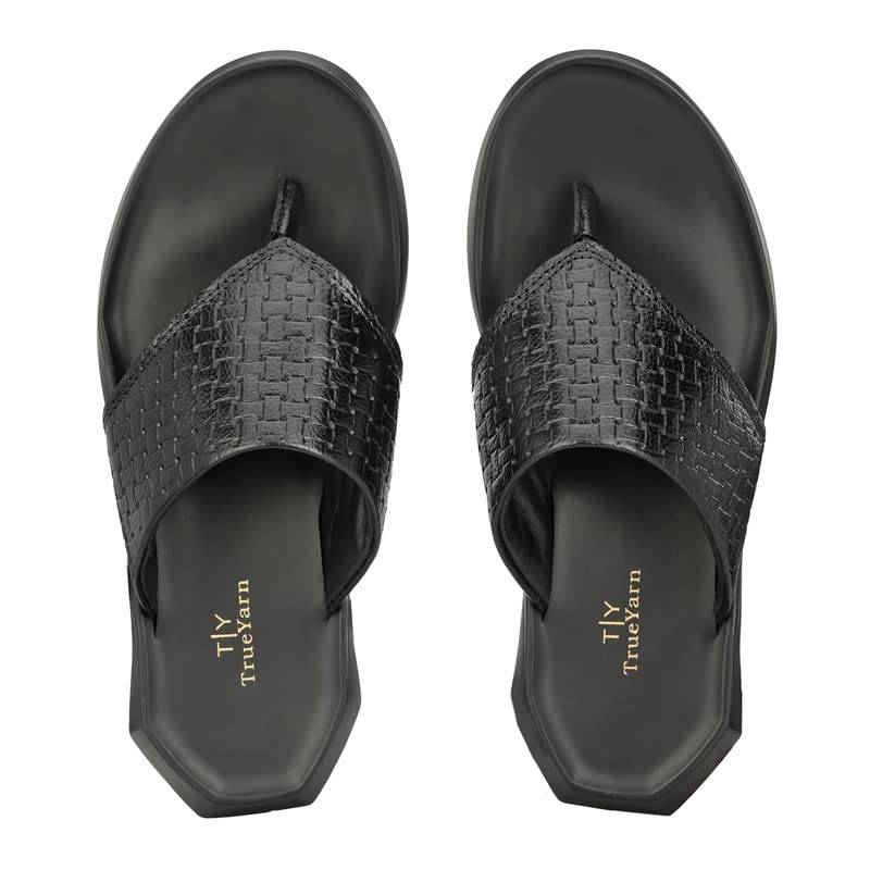 TrueYarn Original Leather Slippers for Men | Leather Sliders for Men | Thong Sandals for Men | Stylish | Durable | Anti-Skid TrueYarn Original Leather Slippers for Men | Leather Sliders for Men | Thong Sandals for Men | Stylish | Durable | Anti-Skid