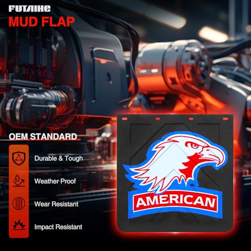 Image of American Eagle Mud Flaps for Semi Trucks PVC Polymer Tractor Trailer Heavy Duty Rubber Mudflaps Splash Guard, 24 x 30Inch, 2PCS