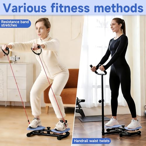 Image of Waist Twister Machine Exercise with Handlebar, Ab Twister Board with Phone Holder, 330lbs Capacity, Workout for Slim Waist and Core Ab Exercise, Ultra-Quiet Home Gym Equipment for Women Men