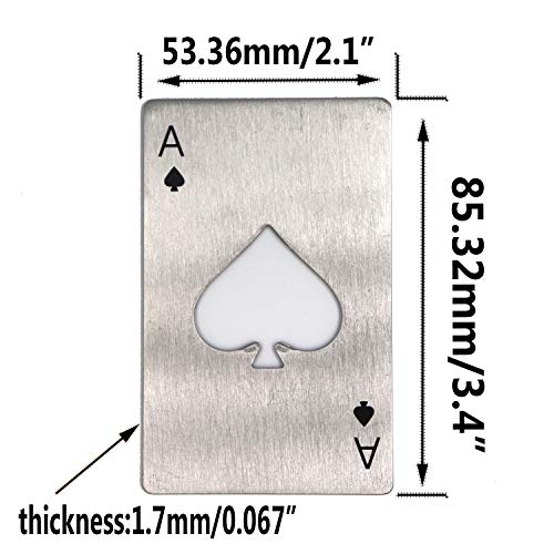 Fgen 12Pcs Spades A Bottle Opener Creative Poker Shaped Stainless Steel Opener Bottler Beer Starter Suitable For Wallet #TOP1