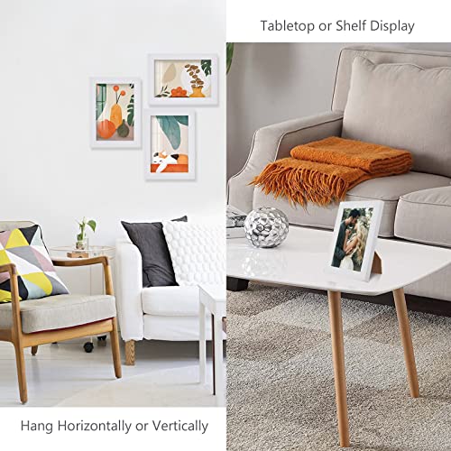 PECULA 2 Pack 4x6 White Picture Frame for Wall and Tabletop Display, Photo Picture Frame with Clear Display - Thumbnail 6