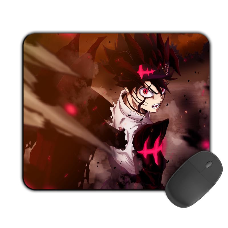Image of Printed Design Mouse Pad Asta Scary Look (200MM X 240 X 3MM) Enhance Gaming and Work Performance Comfortable and Precise Non-Slip Water Proof Black Clover Mouse Pad.