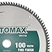 TOMAX 12-Inch 100 Tooth ATB Fine Finish Saw Blade with 1-Inch Arbor