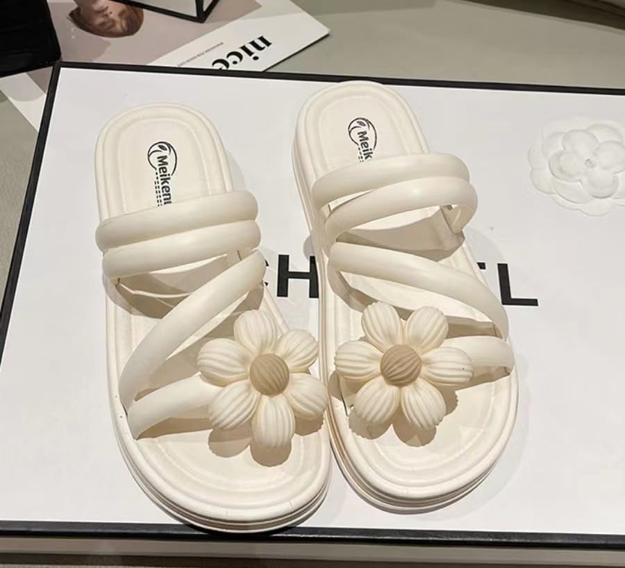 Flower Slippers for Women Soft House Slippers with Slip-on Indoor Outdoor Slippers Creative Gifts wearing beach for lovely gifts2