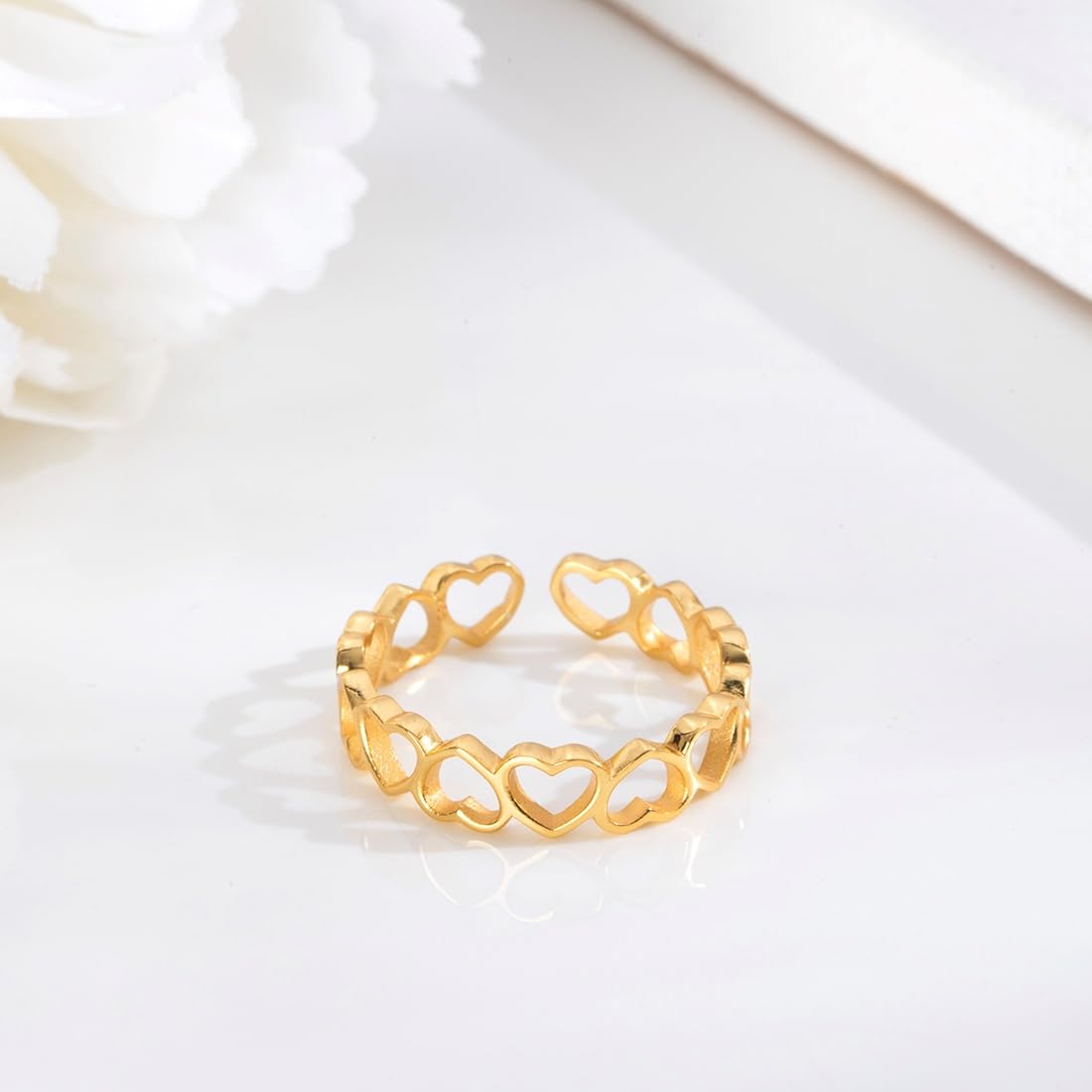 925 Sterling Silver Heart Ring with 925 Hallmark