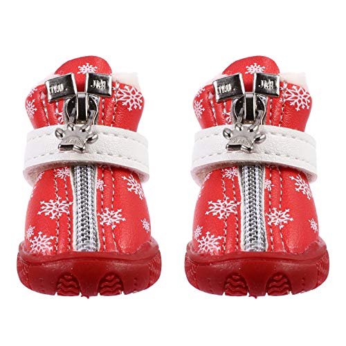 VILLCASE 4Pcs Botas de Cachorro ImpermeÃ¡veis â€‹â€‹Sapatos de Cachorro Protetor de Pata de Animal d