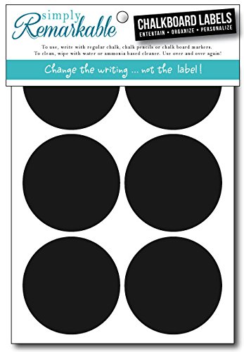 Simply Remarkable Reusable Chalk Labels - 18 Circle Shape 2.5" Adhesive Chalkboard Stickers, Light Material with Removable Adhesive and Smooth Writing
