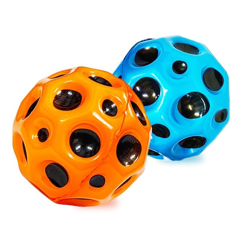 Bestie toys Space Ball, Moon Ball, High Bouncy Balls, for KidsCrazy Bounce Ball Set (Multicolour) - 2 Pieces