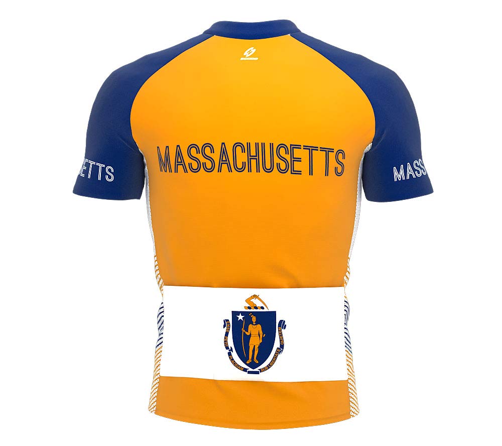 ScudoPro Massachusetts Bike Short Sleeve Cycling Jersey for Men - Size 4XL Multicolored