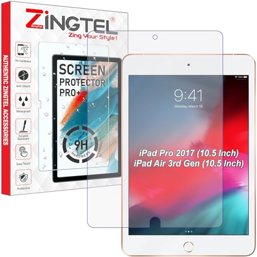 ZINGTEL Screen Protector Compatible With Apple iPad Pro 10.5 2017 iPad Air 3rd Gen 2019 10.5" Inch Tab(A1709/1701/A1852) Flexible Fiber Screen Guard Not a Tempered Glass Screenguard