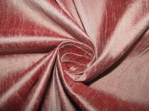Soie Dupion pure rose rouille 137 cm anti-glisse tissu structuré pour tailleur
