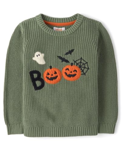 Image of Gymboree Boys' and Toddler Long Sleeve Embroidered Crew Neck Pullover Sweater