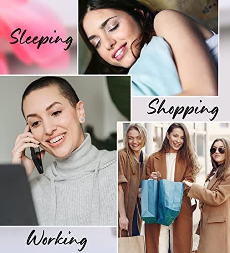 Mjust 4 Pairs Titanium Earrings For Women 20G Cartilage Earrings Stud Hypoallergenic Cubic Zirconia Barbell Earring Set Silver #TOP5