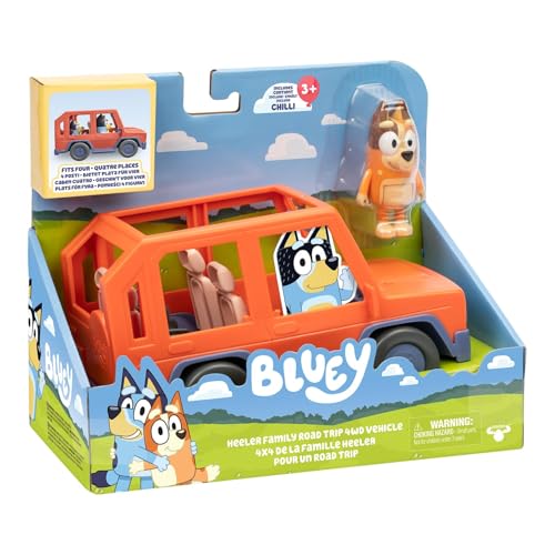 Rocco Giocattoli | Jeep con Chilli   Playset de Bluey, Vehículo de Empuje con Figuras de acción