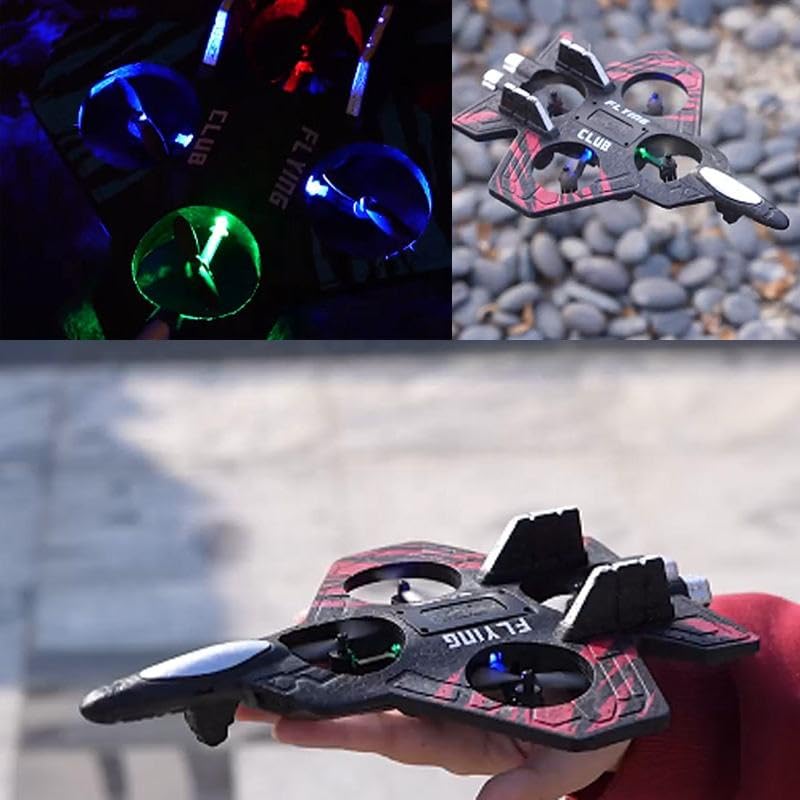Image of Flying Club RC Jet Plane with Durable EPP Foam Body | 2.4GHz Remote Control | One-Touch Takeoff /Landing | LED Lights | Headless Mode | 360? Flip RC Airplane Toy for Kids