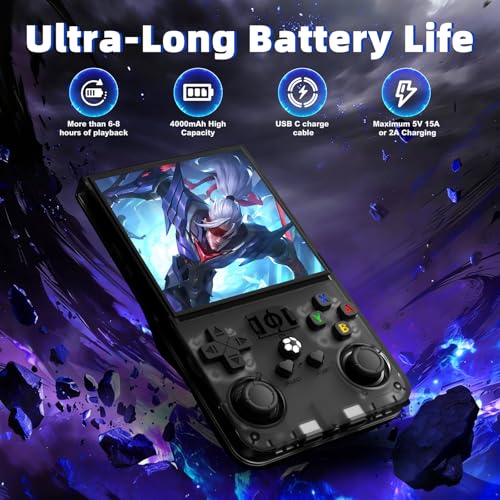 Image of R36MAX Retro Handheld Game Console, 4.0 Inch 720x720 IPS Screen, Retro Gaming Console with 128G Built-in 22000+ Classic Games, Portable Handheld Linux System, 4000mAh Battery