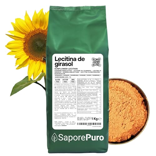 SaporePuro Lecitina de Girasol en Polvo 1000 g – Emulsionante Natural SIN GLUTEN