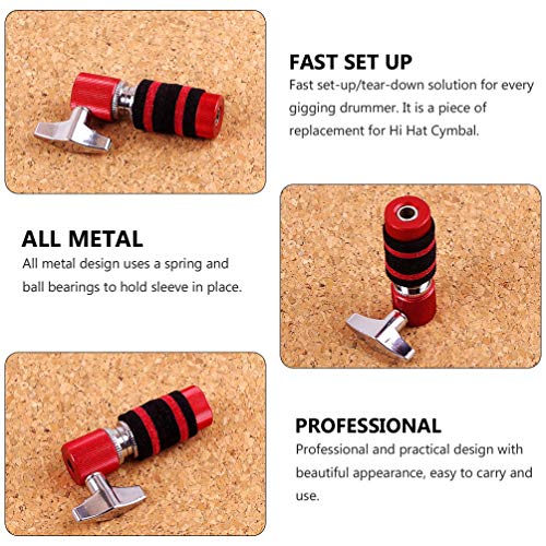 image for EXCEART Hi Hat Clutch Jazz Drum Red Clutch Hi Hat Stand Post Jazz Drum