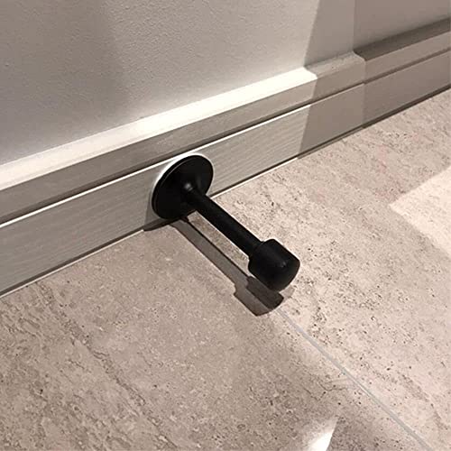 Tope de puerta negro sin perforaciones de 105 mm para baños modernos 2