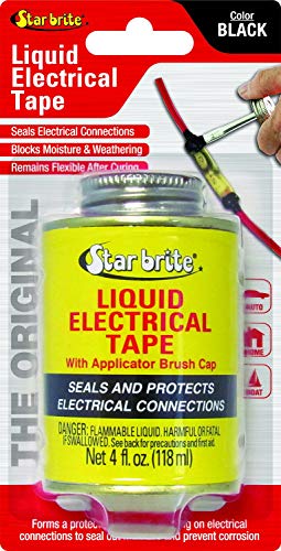 Starbrite 84104 Fast Drying Liquid Electric Tape with Applicator Brush Cap, 4 oz Can, Black
