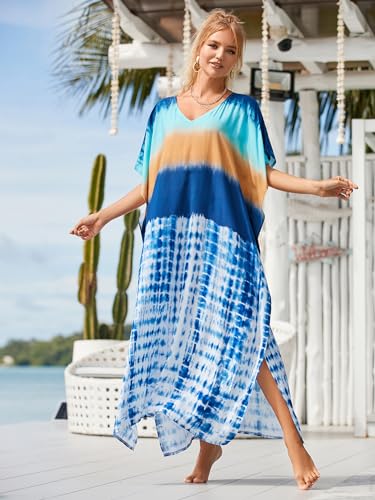 Image of Kaftan Dresses for Women Plus Size Bathing Suit Cover up Caftan Maxi Beach Dresses