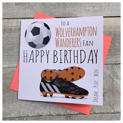 Wolverhampton Wanderers Wolves FC Football Club - Tarjeta de cumpleaños de algodón blanco 66