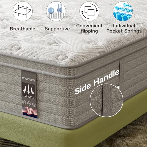 Image of 14 Inch Full Mattress Gel Memory Foam Mattresses, Hybrid Mattresses in a Box Individually Pocket Springs, Full Size Mattress 14 Inch, Medium Firm, Fiberglass Free&Pressure Relief, CertiPUR-US